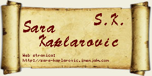 Sara Kaplarović vizit kartica